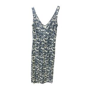 Diane Von Furstenberg Blue and White Print Silk Dress Size 8